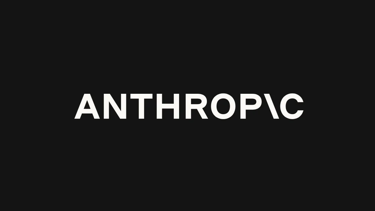 黒い背景にあるAnthropicのロゴ